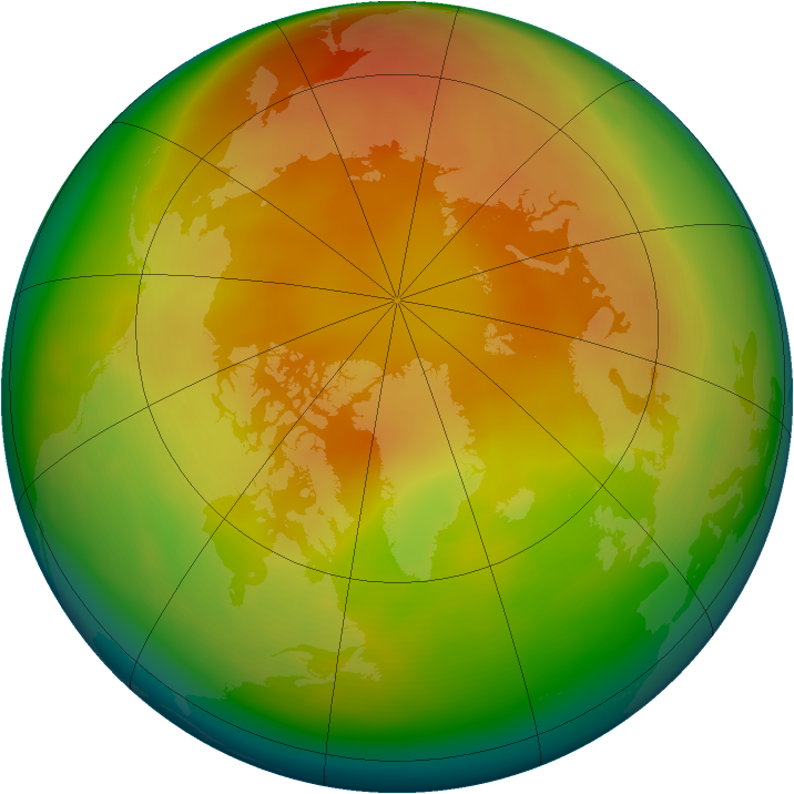 Arctic ozone map for March 2006